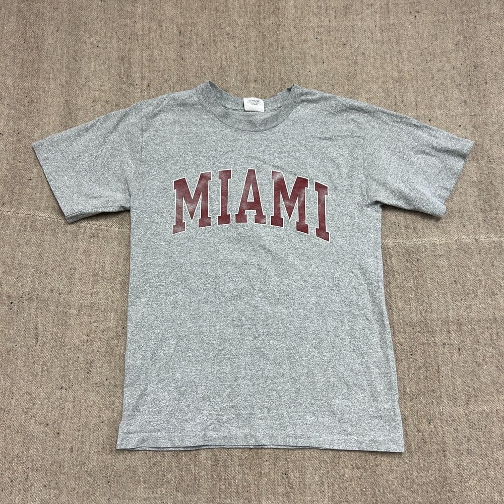 Vintage University Of Miami Shirt Mens Large Gray 1990s